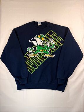 Notre Dame The Game Navy Crewneck with Fighting Irish Graphic Sweater